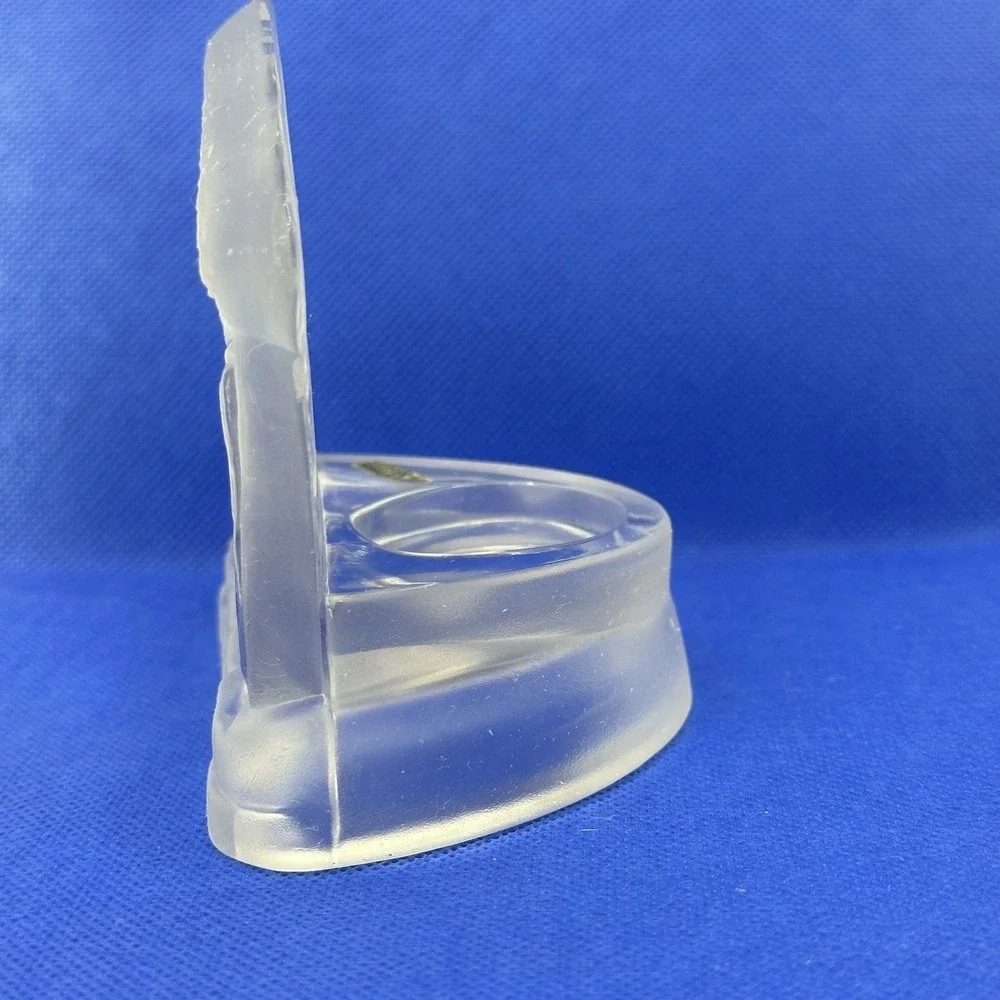 Vintage Frosted Glass Candle Holder Christmas Nativity Scene Manger 4
